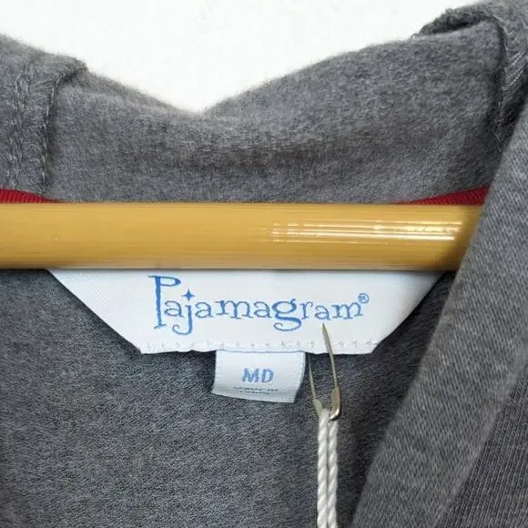 NWT Pajamagram Grey & Red Loved Pullover Hooded Sweatshirt - Picture 6 of 10